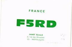 France F5RD - Jamet Bernard 6 rue des Alouettes - 03 - Montlucon