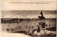 Boulogne-sur-Mer - La Statue de San-Martin la Digue et la Plage à Boulogne-sur-Mer