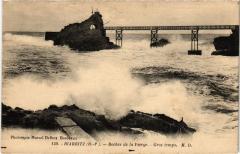 Biarritz - Rocher de la Vierge - Gros temps à Biarritz