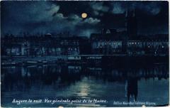 Angers la nuit-Vue générale prise de la Maine à Angers