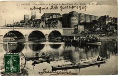 Angers-Vue générale sur le Pont de la Basse Chaine et le Chateau à Angers