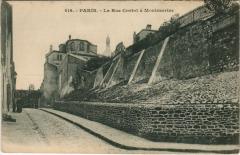 La Rue Cortot à Montmartre à Paris 18e