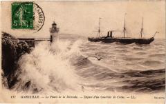 Marseille-Le Phare de la Desirade-Depart d'un Courrier de Chine à Marseille