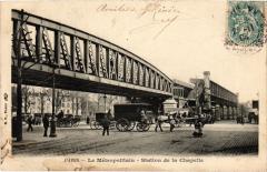 Carte postale ancienne Le Métropolitain - Station de la Chapelle
                                                                     à Paris 10e
                                