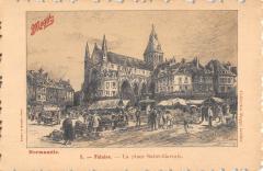 Falaise - Cpa Illustrateur - La Place Saint Gervais à Falaise