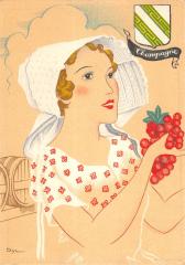 Cpa Representant Le Departement De La Champagne - Illustrateur