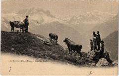 Mont Blanc et aiguille verte