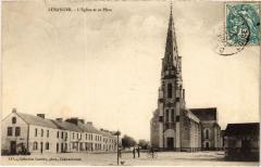 Lusanger Eglise et la Place à Lusanger