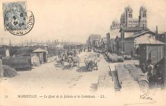 Marseille - Le Quai De La Joliette Et La Cathedrale - Attelages à Marseille