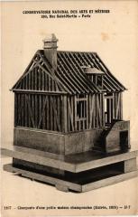 Paris (3e) Cnam - Charpente d'une petite maison champenoise à Paris 3e