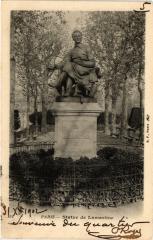 Carte postale ancienne Statue de Lamartine
                                                                     à Paris 16e
                                