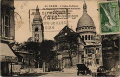 Carte postale ancienne L'Eglise Saint-Pierre de Montmartre et le Sacré-Coeur
                                                                     à Paris 18e
                                
