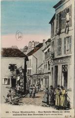 Carte postale ancienne Vieux-Montmartre - Rue Sainte-Marie en 1860
                                                                     à Paris 18e
                                