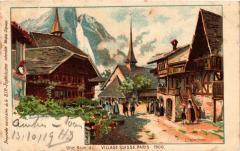 Paris Expo 1900 - Une rue du Village Suisse