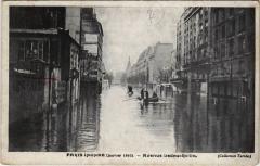 Carte postale ancienne Paris Inondé (Janvier 1910) - Avenue Ledru-Rollin
                                                                     à Paris 12e
                                