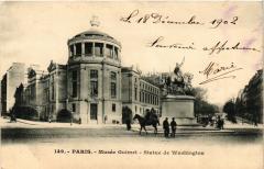 Carte postale ancienne Musée Guimet - Statue de Washington
                                                                     à Paris 16e
                                