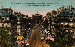 Paris 2e-Avenue de l'Opéra prise de l'Hótel du Louvre à Paris 2e