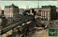 Carte postale ancienne La Rue Lecourbe
                                                                     à Paris 15e
                                