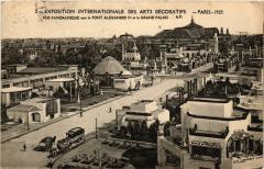 Paris Expo 1925 vue panoramique vers le Pont Alexandre Iii