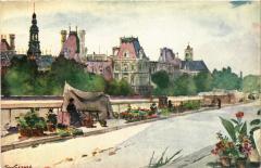Paris 6e Paris-L'Hotel de Ville. Le Quai aux fleurs, par Gaston G. à Paris 6e