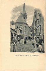Paris Expo 1900 Vieux Paris. Chevet de Saint-Julien
