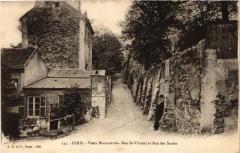 Carte postale ancienne Montmartre - Rue Saint-Vincent et Rue des Saules
                                                                     à Paris 18e
                                
