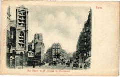 Paris 5e - Rue Monge et St. Nicolas de Chardonnet à Paris 5e