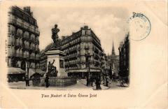 Paris 5e-Place Maubert et Statue Etienne Dolet à Paris 5e