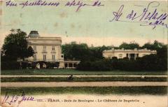 Carte postale ancienne Bois de Boulogne - Le Château de Bagatelle
                                                                     à Paris
                                