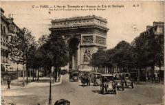 Carte postale ancienne L'Arc de Triomphe et l'Avenue du Bois de Boulogne
                                                                     à Paris 16e
                                