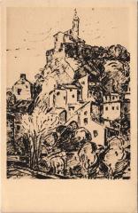 Champeix Vue Generale - Dessin Clementel à Champeix