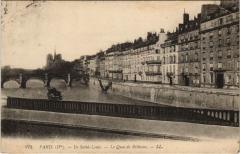 Paris 5e - Ile Saint-Louis - Le Quai de Béthune à Paris 5e