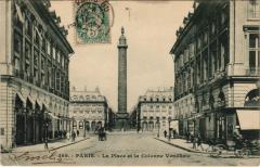 Paris 1e - La place de la Colonne Vendome à Paris 1er