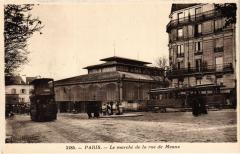 Carte postale ancienne Le marché de la rue de Meaux
                                                                     à Paris 19e
                                