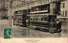 Paris Inondations Tram sur les Quais Tram Vapeur