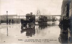 La grande crue de la Seine (Janvier 1910) - Inondation du Quai de Passy. à Paris 16e