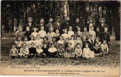 Société d'Encouragement à l'Education Laïque du XIIe arrondissement - Colonie des Vacances Année 1911 à Paris 12e