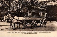 Paris - Les Moyens de Transport - Omnibus á 3 chevaux -
																					75000 Paris
																			