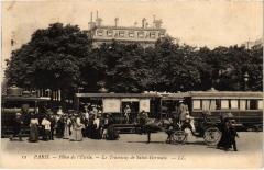 Carte postale ancienne Place de l'Etoile - Le tramway de Saint-Germain
                                                                     à Paris 17e
                                
