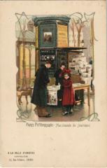 Litho Paris Marchande de journaux