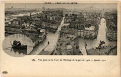 Paris 12e Crue de la Seine. vue prise de la Tour de l'Hrloge à Paris 12e