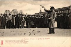 Paris métiers. Le Charmeur d'oiseaux au Jardin des Tuileries