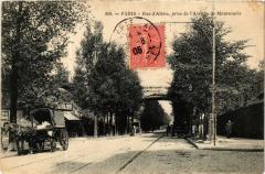 Carte postale ancienne Rue d'Alésia, prise de l'Avenue de Montsouris
                                                                     à Paris 14e
                                