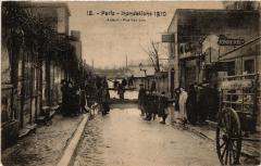 Inondations 1910 - Auteuil - Rue Van Loo à Paris 16e