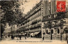 Paris (11e) Avenue Parmentier. prise de la Place Voltaire à Paris 11e