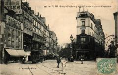 Carte postale ancienne Rue du Faubourg Saint-Antoine et rue de Charenton
                                                                     à Paris 11e
                                