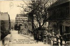 Carte postale ancienne Montmartre - La Rue des Saules et le Cabaret du Lapin-Agile
                                                                     à Paris 18e
                                