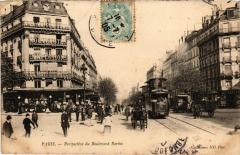 Carte postale ancienne Perspective du Boulevard Barbès
                                                                     à Paris 18e
                                