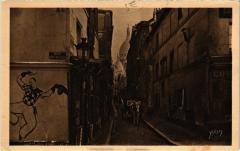 Carte postale ancienne Montmartre - La Rue Saint-Rustique
                                                                     à Paris 18e
                                