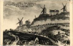 Carte postale ancienne Vieux Montmartre - Canons de Paris portés sur la Butte Montmartre
                                                                     à Paris 18e
                                